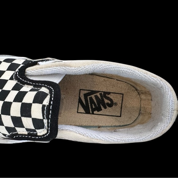 Vans Toddler Black and White Checkered Slip-On Sneakers Sz 8T Pre-loved - Picture 6 of 10